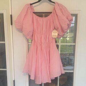 Altar'd State NWT Baby Pink Dress with Puff Sleeves. Size Small. Gorgeous!